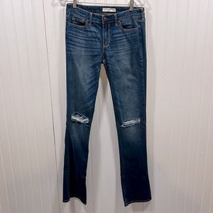 Abercrombie distressed bootcut jean
